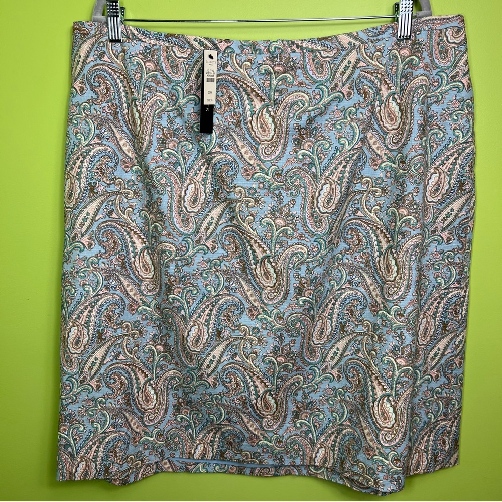 Talbots paisley cotton blend lined size 20W NWT